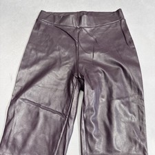 Wolford Estella Faux Leather Leggings Burgun High Rise Skinny Stretch  Size 6 picture
