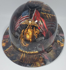 New Full Brim Hard Hat Custom Hydro Dipped Marines Semper Fi.  picture