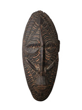 Papua New Guinea Wood Carved Spirit Mask Sepik River Region Mindimbit Village picture