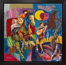 By My Side, Canvas Painting by Tadeo Zavaleta, 32x32 streched and framed picture
