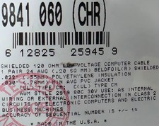 Belden 9841 24/1P RS485 120 Ohm Low Cap Multi-Shielded Computer Cable Gray /10ft picture