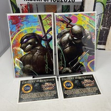 (2) Teenage Mutant Ninja Turtles - Clayton Crain - Signed - Virgin w/ 2 COA’s picture