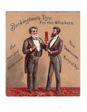 Victorian Trade Card 1800's Buckinghams Beard Whisker Dye RP Hall & Co Nashua NH picture