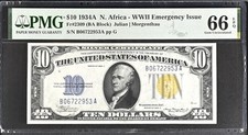 1934-A $10 North Africa Silver Certificate PMG 66 EPQ FR. 2309 picture