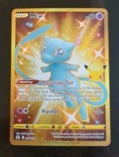 💥 Pokemon Celebrations Shiny Mew 25 Full Art 025/025 NM 25th Anniversary Gold picture