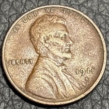 1911-S Lincoln Wheat Cent Penny - Key Date - F/VF Detail - San Francisco Mint 1C picture