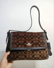 COACH Etta Flap Bag In Signature Chenille CCE58 Truffle picture
