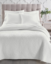 $260 New Charter Club Reversible Chambray Quilt, Bedding White picture