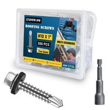 300X Metal Roofing Screws 10 x 1 inch, Hex Head Sheet Metal Roof Screw with EPDM picture