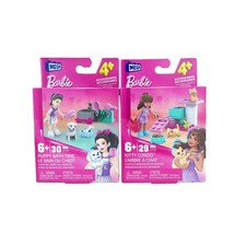 MEGA Barbie Toy Building Set: Puppy Bath Time 30 PCS and Kitty Condo 29 PCS up+4 picture