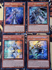 Yugioh Silent 4 Card Set Silent Magician + Zero / Silent Swordsman + Zero Holos picture