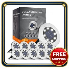 Solar Garden Lights 8 LEDs Waterproof Outdoor Stainless Steel 12 Pack picture