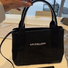 Balenciaga Black  Cabas Tote  Black/White Canvas/Leather picture