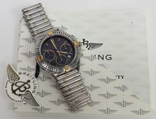 BREITLING 1884 CHRONOMAT MEN'S BLACK DIAL DATE GOLD MARKERS WATCH B55045 13247 picture