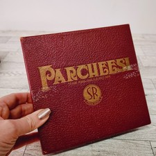Vintage 1946 Parcheesi Game Parts in Box Selchow & Righter SR (No Board) Wood Pc picture