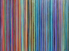 original painting on canvas 48 x 36 signed abstract rainbow colorful  radenovic picture