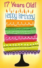 Simple HAPPY 17TH BIRTHDAY Card FOR 17 YEAR OLD — Cake by Stockwell Greetings +✉ picture