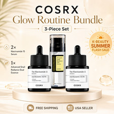 COSRX Niacinamide 15 Serum 2 Pack + Snail Radiance Dual Essence K-Beauty Set NEW picture