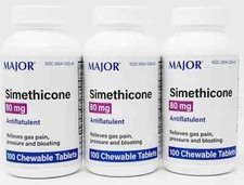 Major Simethicone 80mg - 100 Chewable Mint Tablets for Gas | Exp 7-2026 (3 Pack) picture