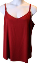 Torrid Adjustable Strap Rayon Blend A-Line V Neck Cami Dark Red Size 3X - L21 picture