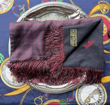 Sulka Silk Cashmere Wool Geometric Medallion Scarf picture