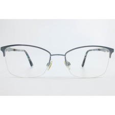Ellen Tracy Wexford Gunmetal Semi Rimless Eyeglasses 52-17-135 Blue Marble picture