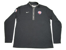 NBA Authentics Detroit Pistons Nike Dri Fit 1/4 zip black pullover DN8040-010 picture