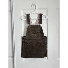 H&M Toddler Girl Overall Corduroy Dress in Khaki Green Size 2-3Y picture