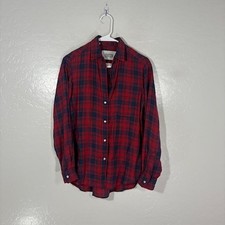 Grayson The Hero Shirt Womens 02 Red Plaid Lyocell Button Long Sleeve Top picture
