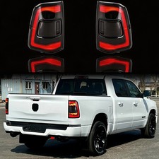 Smoked Black Led Sequential Tail Lights For 2019-2024 Dodge RAM 1500 Rear Lamps picture