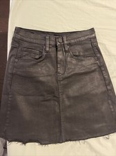 Blank NYC Black color Coated Denim Skirt Women Size 24 picture