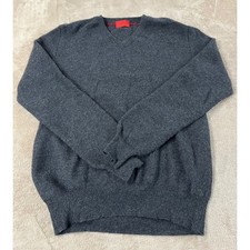 Isaia Napoli Cashmere Sweater Men's Size Large Gray V-Neck Long Sleeve EUC picture