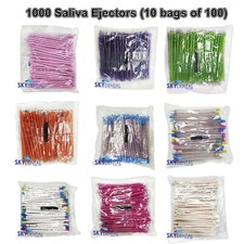 1000 Saliva Ejectors Dental Suction Ejector Made in Italy (10 Bags of 100) picture