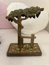 ANRI Hand Painted Wood Tree Figurine with Grapes on Base 1970s picture