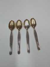 Vintage Modernist Finland Hopeakeskus Coffee Tea Spoons Set Four Gold Wash picture