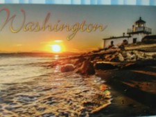 AMAZING BEAUTIFUL POST CARD WEST POINT LIGHTHOUSE SEATTLE  WASHINGTON picture