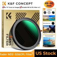K&F CONCEPT Variable Fader ND2-32 & CPL Filter 2in1 49/52/55/58/62/67/72/77/82mm picture