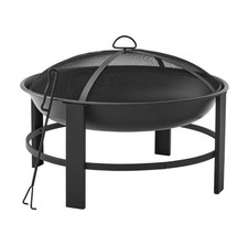28-Inch Round Steel Wood-Burning Fire Pit with PVC Cover picture