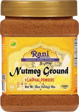 Rani Nutmeg (Jaiphul) Ground Powder Spice 16oz (1lb) 454g PET Jar picture