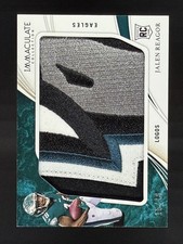 Jalen Reagor #/19 2020 Immaculate Rookie Logos Nasty Jumbo Eagles Patch picture