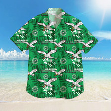 Men's Philadelphia Team Eagle Hawaiian Shirt, Throwback Logo, White/green picture