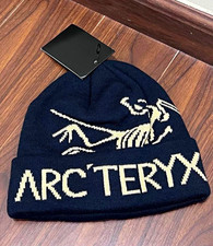Black Void Arc'teryx Bird Word Toque Wool Knit Beanie Unisex Ski Winter NWT picture