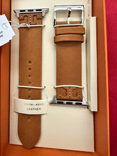 Tory Burch Brown Leather Strap Band for Apple Watch 38mm-45mm picture