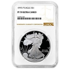 1995-P Proof $1 American Silver Eagle NGC PF70UC Brown Label picture