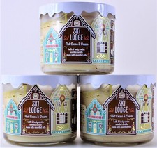 QTY 3 - Bath & Body Works White Barn HOT COCOA & CREAM 3 Wick 14.5 Oz Candle picture