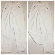 NWT TIGER MIST White Textured JOLIE High Waist Zip Pocket Pant Womens sz Medium picture