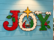 JOY Nativity Metal Wall Sign – Rustic Christmas Decor picture