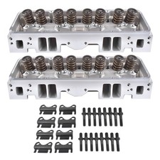 2* Cylinder Heads for SBC Chevy 350 190cc 64cc Straight Studs G Plates 129006601 picture
