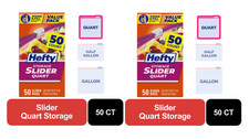 Hefty Slider Kitchen Storage Bags, Quart Size, 50 Count, pack of 2 picture