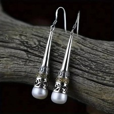 BRIGHTON BEACH Filigree Elegant Ethnic Style Draped Pendant Earrings picture